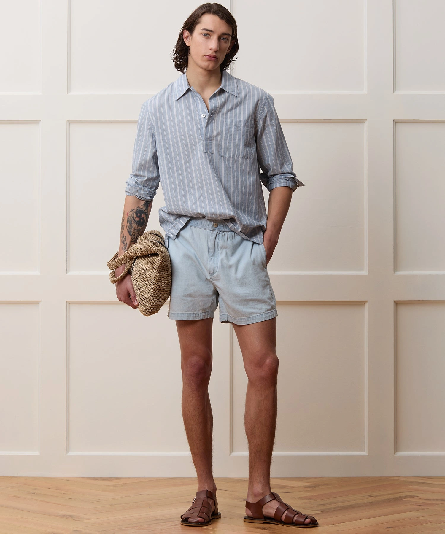 Zachte Chambray Strandbroek: Perfect voor zomeravonden en een relaxte vibe!